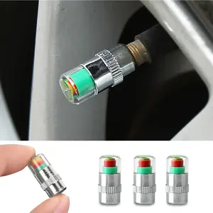 4PCS Universal Tire Pressure Monitoring Valve Stem Caps, Color-Coded 3-Level Indicator, All-Copper Core Safety Alert for Vehicles fathersdaygift