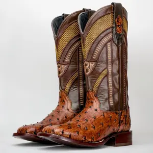 Honey Cognac Leather Boot - Square Toe