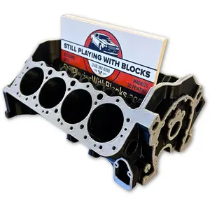 Engine Block Business Card Holder for Car Salesman or Mechanic - Still Playing with Blocks Design
