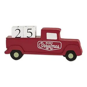 Design Imports Christmas Tree Truck Tabletop Block Calendar
