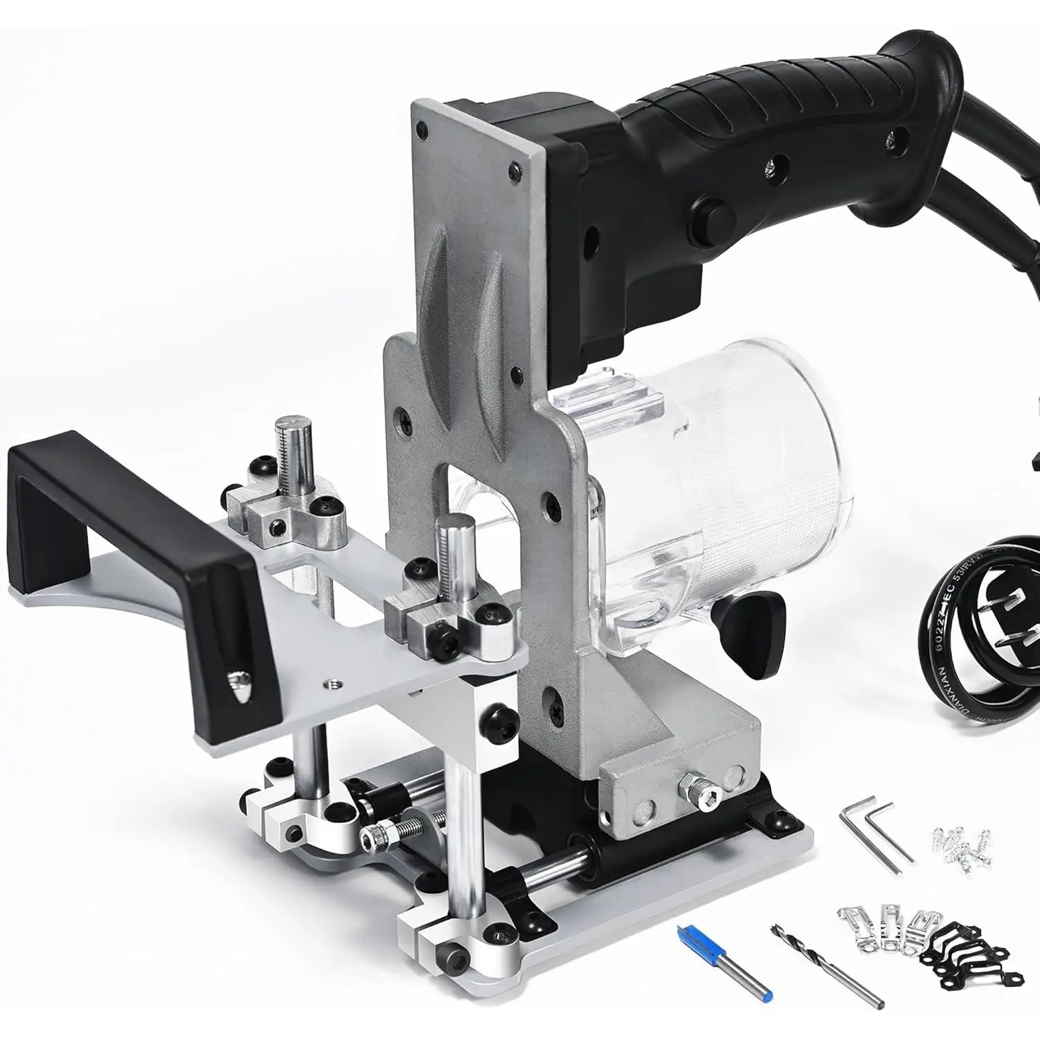 Woodworking Router Mortise and Tenon Jig - Alloy Tenon Cutter Set, Manual Mortising Machine, Invisible Slotting Jig Stand, 3-Axis Guide Rail for Trimming Length & Width Adjustment, 4.4lbs Hardware with Better Stability