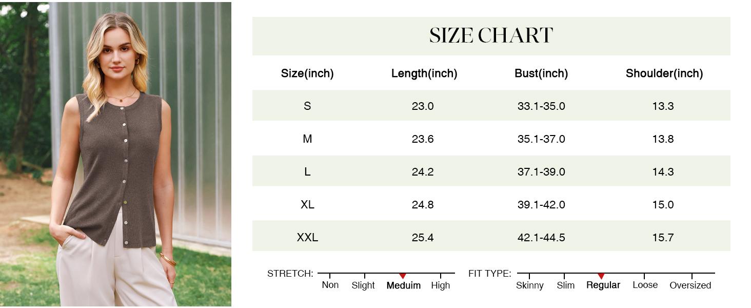 Arach&Cloz Women's Wool Blend Non See Through Button Down Business Casual Tank Tops 2026