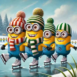 5D DIY Full Drill Round Diamond Painting - Diamond Painting Kits, Diamond Art Kit Minions, Ice Skating, Winter Scene Mosaic, Canvas - DIY Decorative Painting, Home Wall Decor, Suitable for Halloween and Christmas, Birthday and Anniversary Gifts