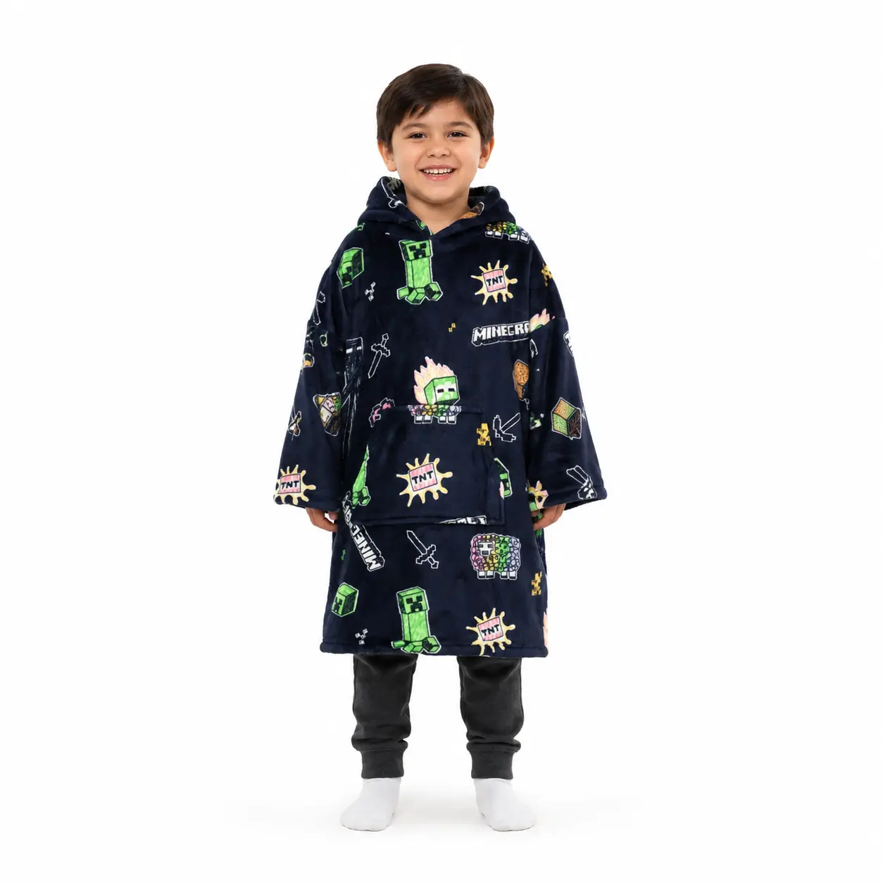 Jay Franco Officially Licensed Adventure Collection Cozy Wear Hooded Blanket - Licensed Print, Featuring Avengers, Spiderman, Minecraft, Star Wars, Monster Jam, Hoodies