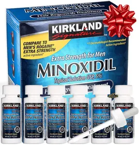Kirkland Signature Minoxidil Liquid Extra Strength Hair Loss Regrowth Treatment for Men, 5% Topical Solution for Hair Growth