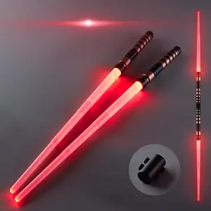 New Plastic Lightsabers Monochrome Red or Blue Lights with Strike Sound, 1 Count/2 Counts 2 in 1 LED Lightsabers Toys, Retractable Lightsabers Halloween Costume Kids Party Gift Fun Play