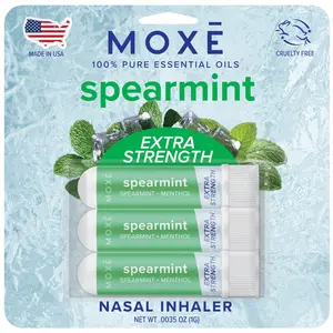 MOXĒ Extra Strength Spearmint Nasal Inhaler | Powerful Menthol & Spearmint for Instant Sinus Relief | Made in The USA | Maximum Strength Aromatherapy for Clear Breathing & Congestion Support