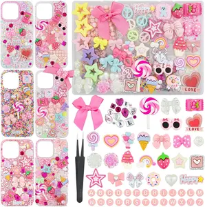 1430 count Junk Phone Case Decoration Kit, Charms for Customizing Cases, Kawaii Bow, Letter Beads,  Accessories, Flatback , Rhinestones, Cute Aesthetic Decor for Personalization