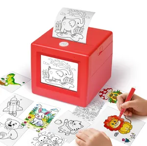 Smart AI Voice Sticker Printer with Display, Creative Toy Gift Cultivate Imagination Thinking Skills, 3 Paper Rolls & 5 Coloring Markers, Mini Sticker Maker Machine for Coloring & Creative DIY Arts and Crafts
