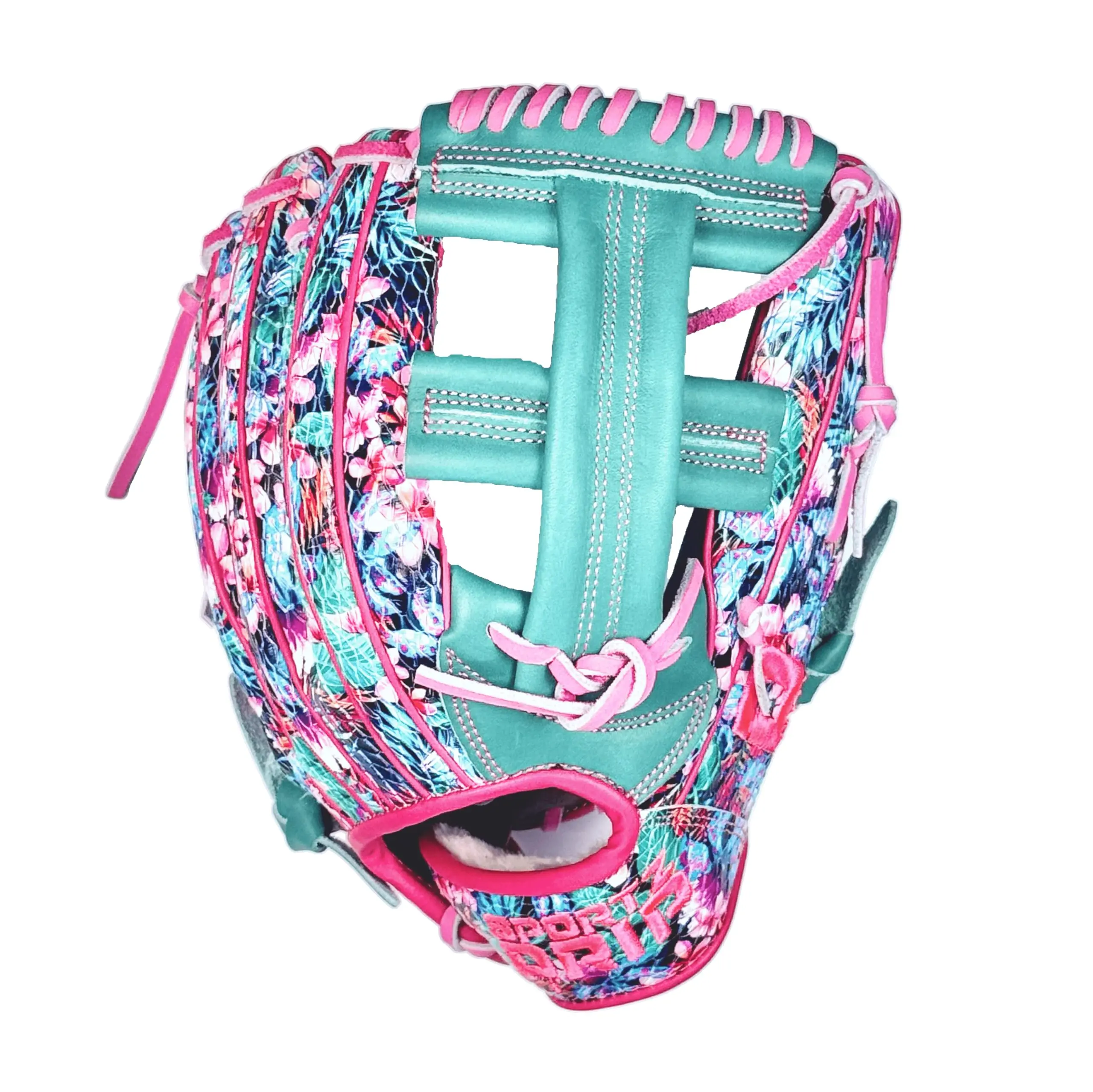 Sportz Drip 11.5" Floral Pattern Premium Leather Infielders' Baseball Glove - Lightweight, Ergonomic Palm Padding, Double-Reinforced Lace, Enhanced Ball Control, Lightweight Design, 11.5" Size, Double-Reinforced Lacing, Optimal Pocket Depth