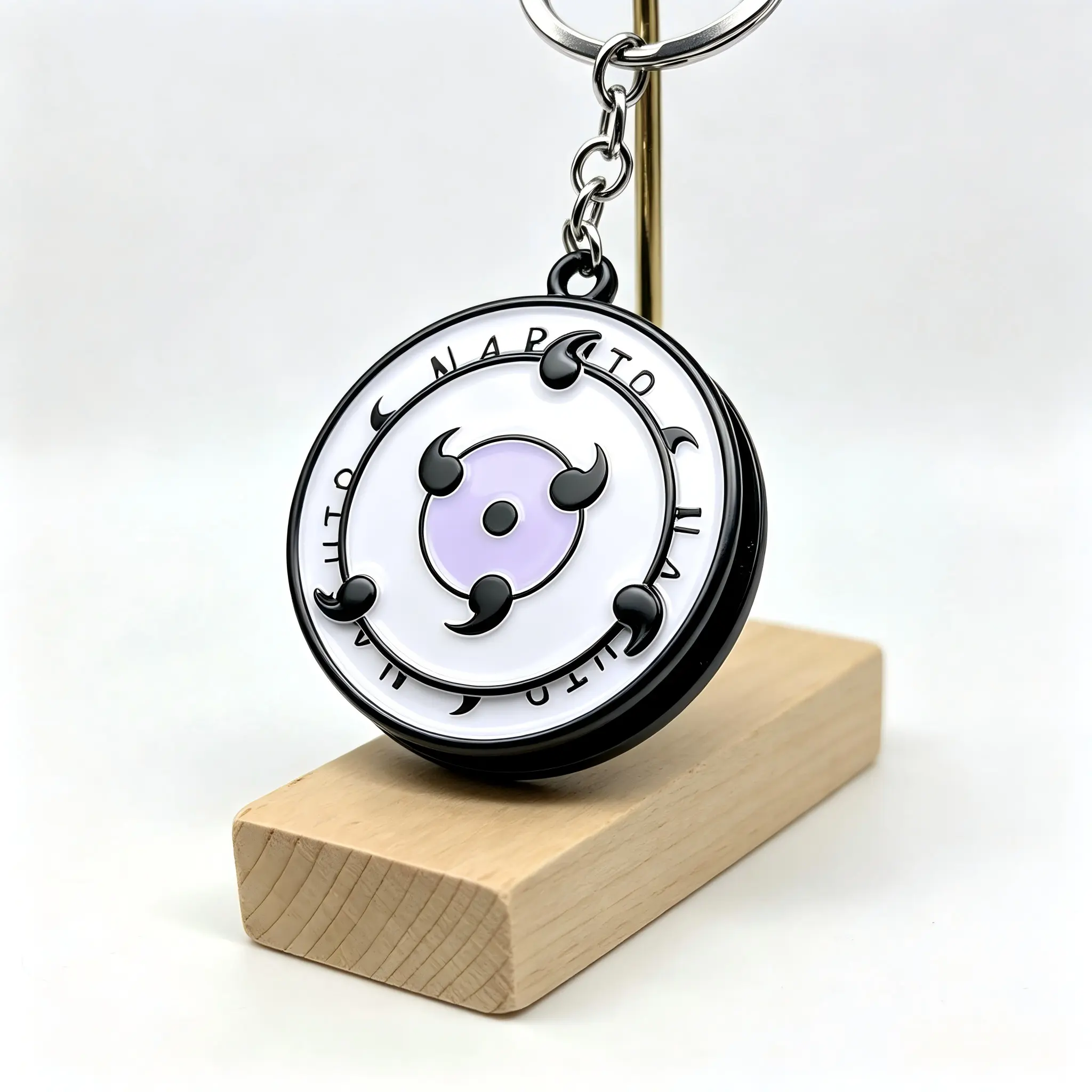 Spinning Sharingan Anime Metal Keychain - Cool Keychains Collectibles, Role Play Pendant, Everyday Home Decor Hanging Accessory, Collector-Grade Gift for Anime Fans, Fits Backpacks, Car Keys