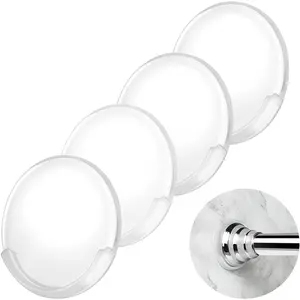 Adhesive Shower Curtain Rod Holder,No Slippage Wall Mount Retainer of Shower Rod for bathroom,Heavy Duty Tension Rod brackets No Drilling(Shower Curtain Rod Not Included) (4 Pack)