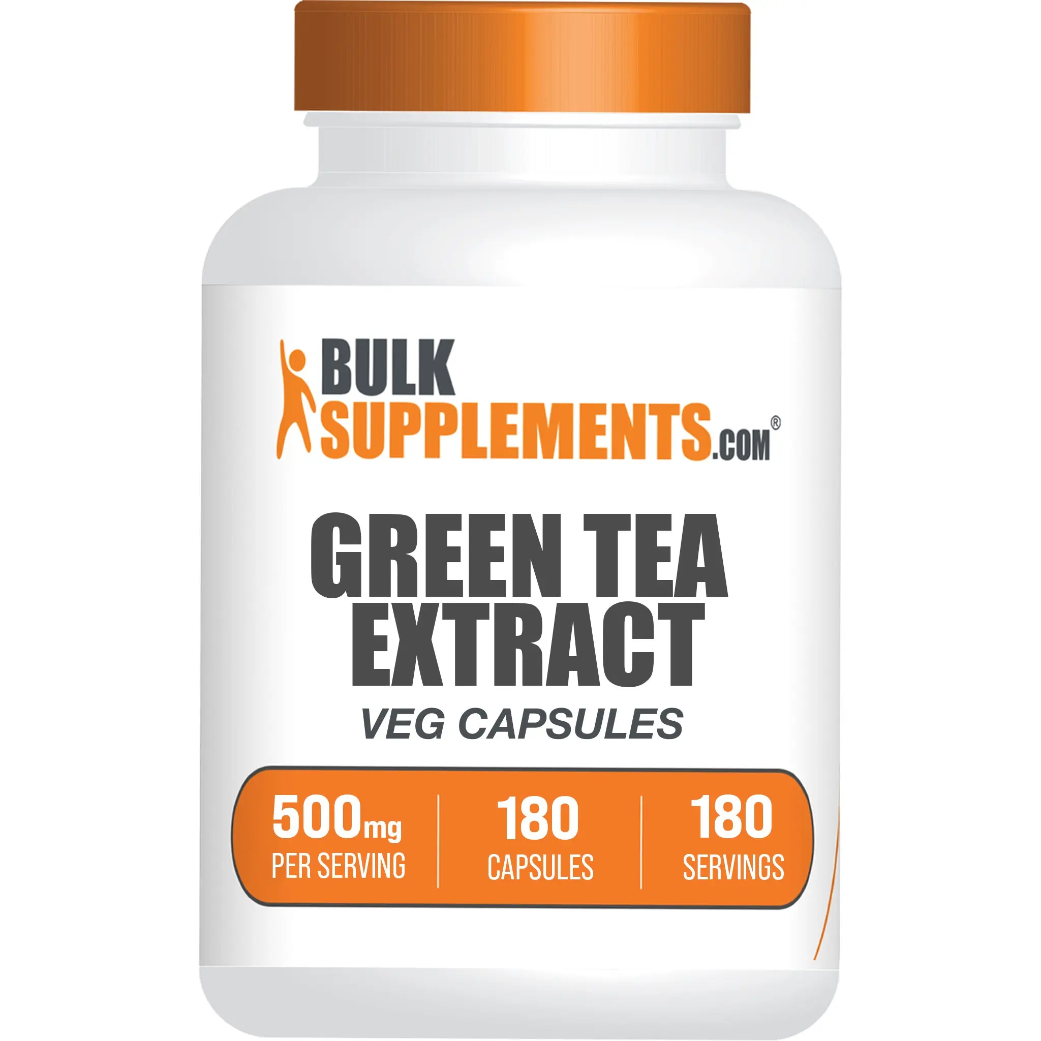 BulkSupplements - Green Tea Extract Capsules - Energy Boost - Antioxidant - 180 Capsules - 500mg per Serving