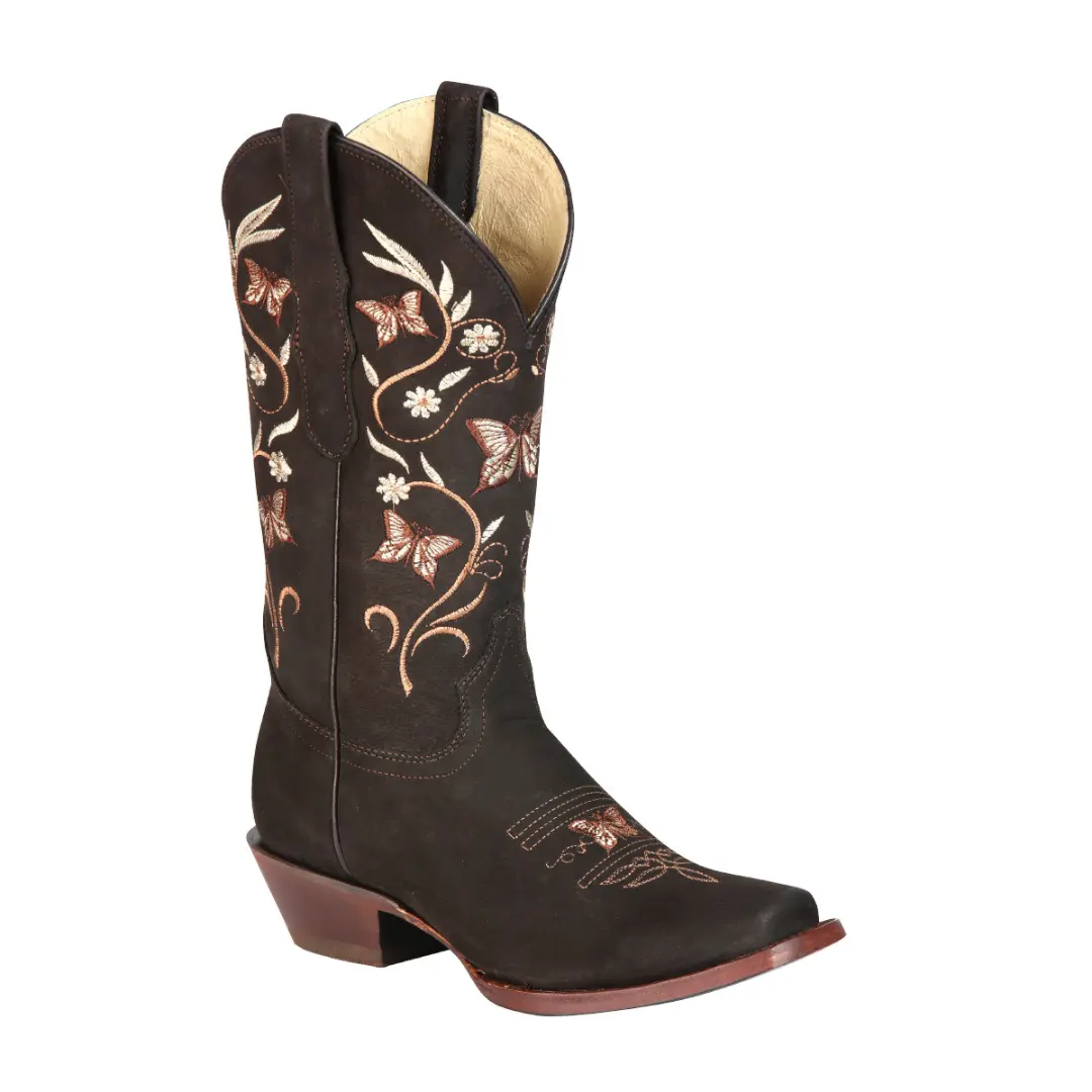 El General Women’s Rodeo Boots - Nubuck Leather - Brown