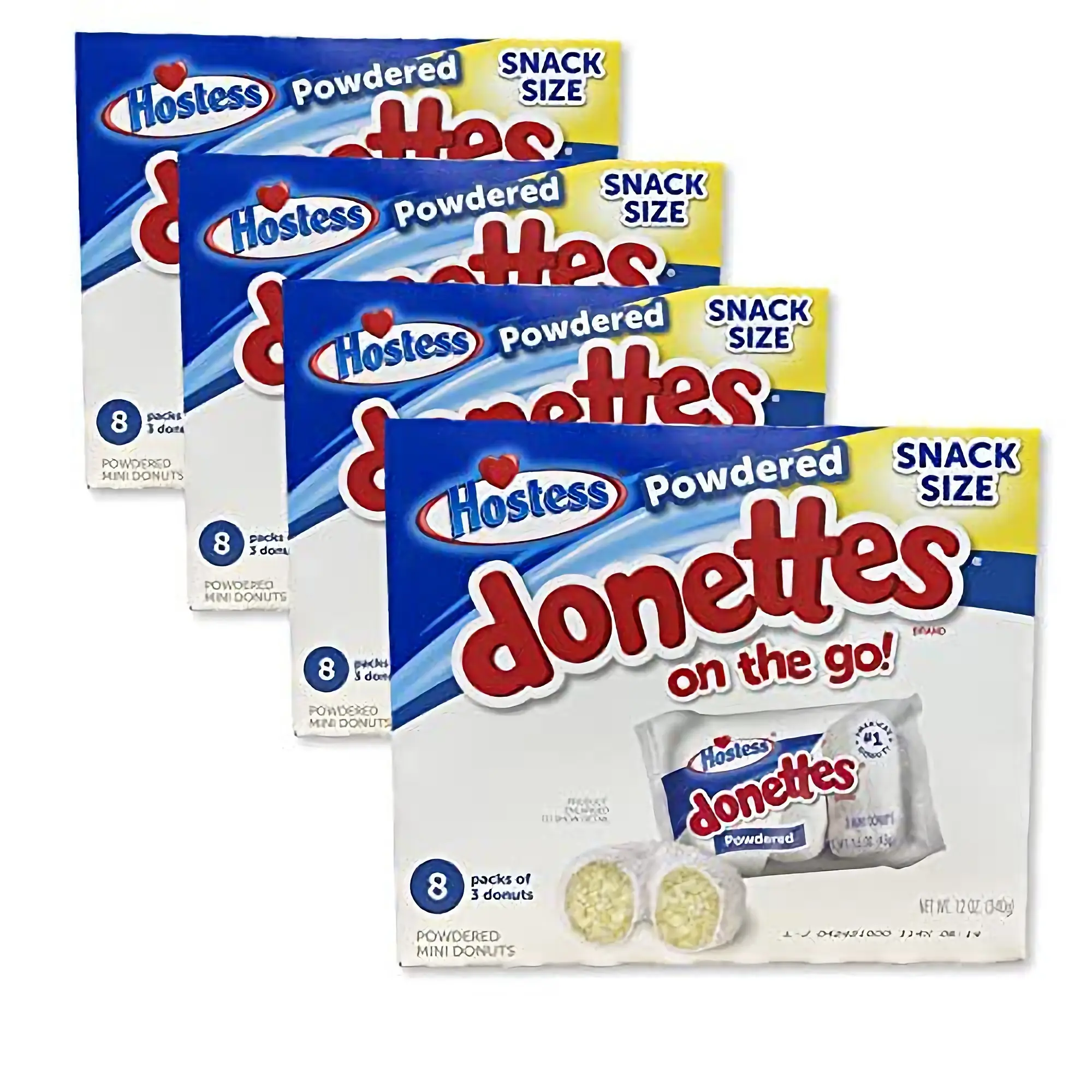 Hostess Powdered Donettes Bulk Value Pack | 96 Total Donuts