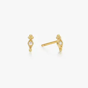 Clear Gem Freya Studs in Gold