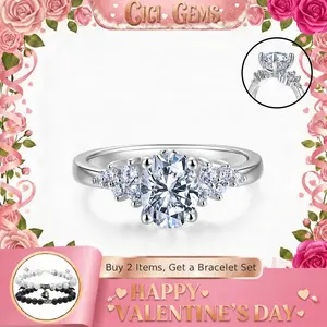 CICI GEMS 1.5CT Oval Cut Moissanite Ring for Women D VVS1 18K Gold Plated Lab-Created Hypoallergenic Engagement Wedding Anniversary Gift Fine Jewelry