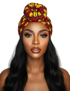 Aziza's Midnight Knot Turban - Blue with Unique Pattern Design for Versatile Use