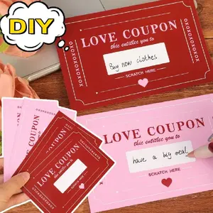 Romantic Date Scratch Card Couple Vouchers, Love Coupons for Weddings Birthdays Anniversaries, Creative DIY Gift Supplies