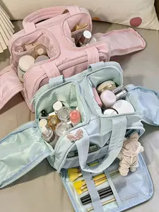 Holiday Haul Large Capacity Waterproof ToiletryBag, Travel Lightweight Large Wide-open TravelBag for Women, Puffy Cosmetic Makeup BagOrganizer with Handle for Accessories,Essentials,Toiletries, Makeup Storage Bag, Travel Cosmetic Bags, Cosmetic Pouch