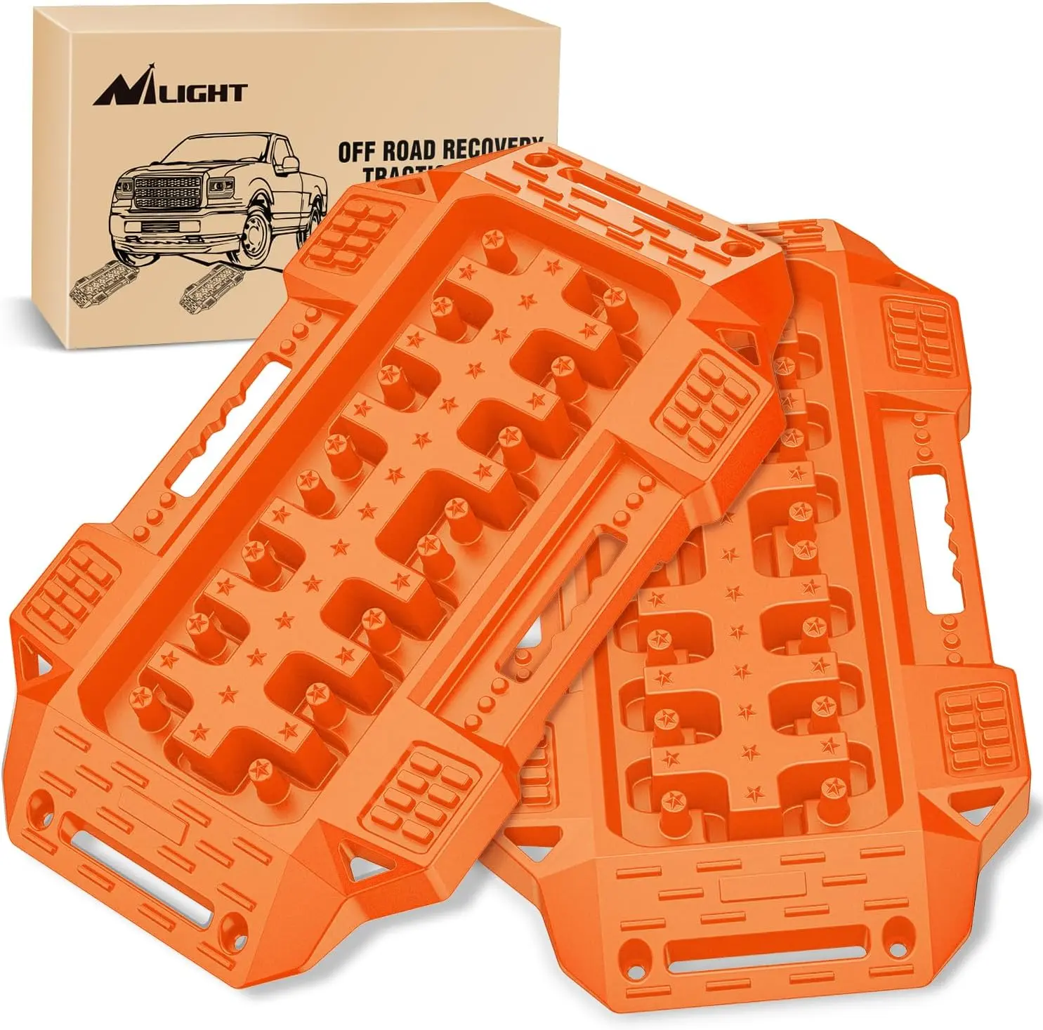 Nilight Nylon Offroad Recovery Traction Boards - Lightweight, Compact, Flexible, Corrosion-Resistant Mini Short Tire Track Mats for 4WD 4X4 Vehicles (Father's Day Gift), 10 Tons