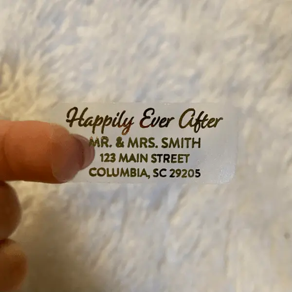 Wedding Foil Return Address Labels - Rose Gold, Gold, Silver or Black