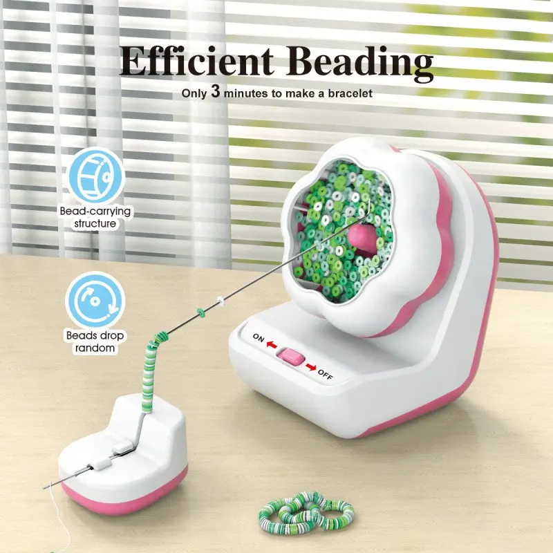 Electric Bead Spinner Machine, Automatic Jewelry Making Tool, Jewelry Making Kit, Make Bracelets, Reversible Rotation, Clay Beads Maker, Seed Beads Bowl Set, Beading Kits, Suitable for Girls