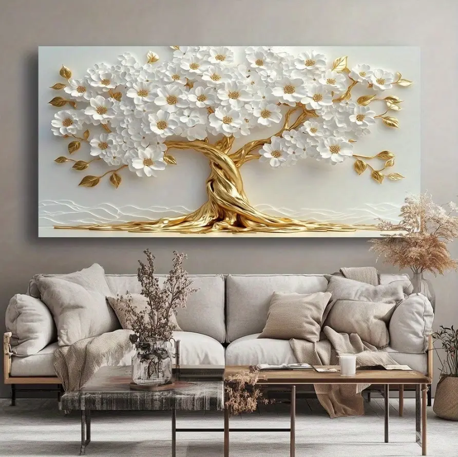 Botanical Wall Art Print –   Flower Canvas Poster, Elegant Unframed Artwork for Living Room, Bedroom & Office Decor
