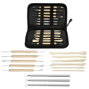 14-Piece Pottery & Clay Sculpting Tool Set with Storage Case - Complete Kit for Carving, Shaping & Modeling