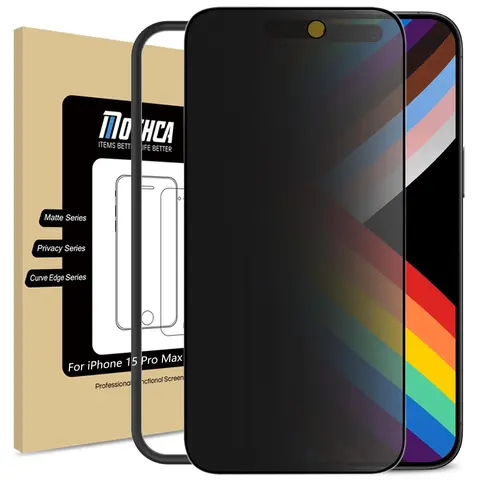 Mothca Matte Privacy Screen Protector for iPhone 13/14/15/16/17/18 Pro Max Plus, Face ID Compatible, Easy Installation Tool, Anti Spy, Anti Glare, Anti Fingerprint, Full Coverage Tempered Glass Film, Case Friendly, Smooth as Silk, Shockproof,techvibes