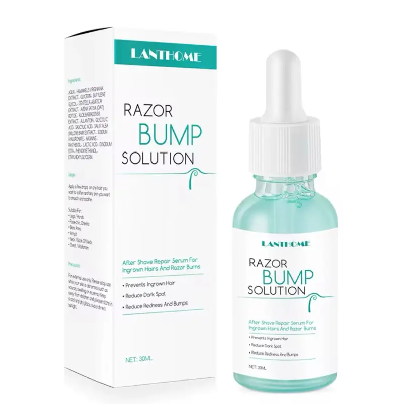 Lanthome Anti-Ingrown Hair Razor Bump Serum, Soothing After Hair Removal Solution, 30ml Single Item for All Genders