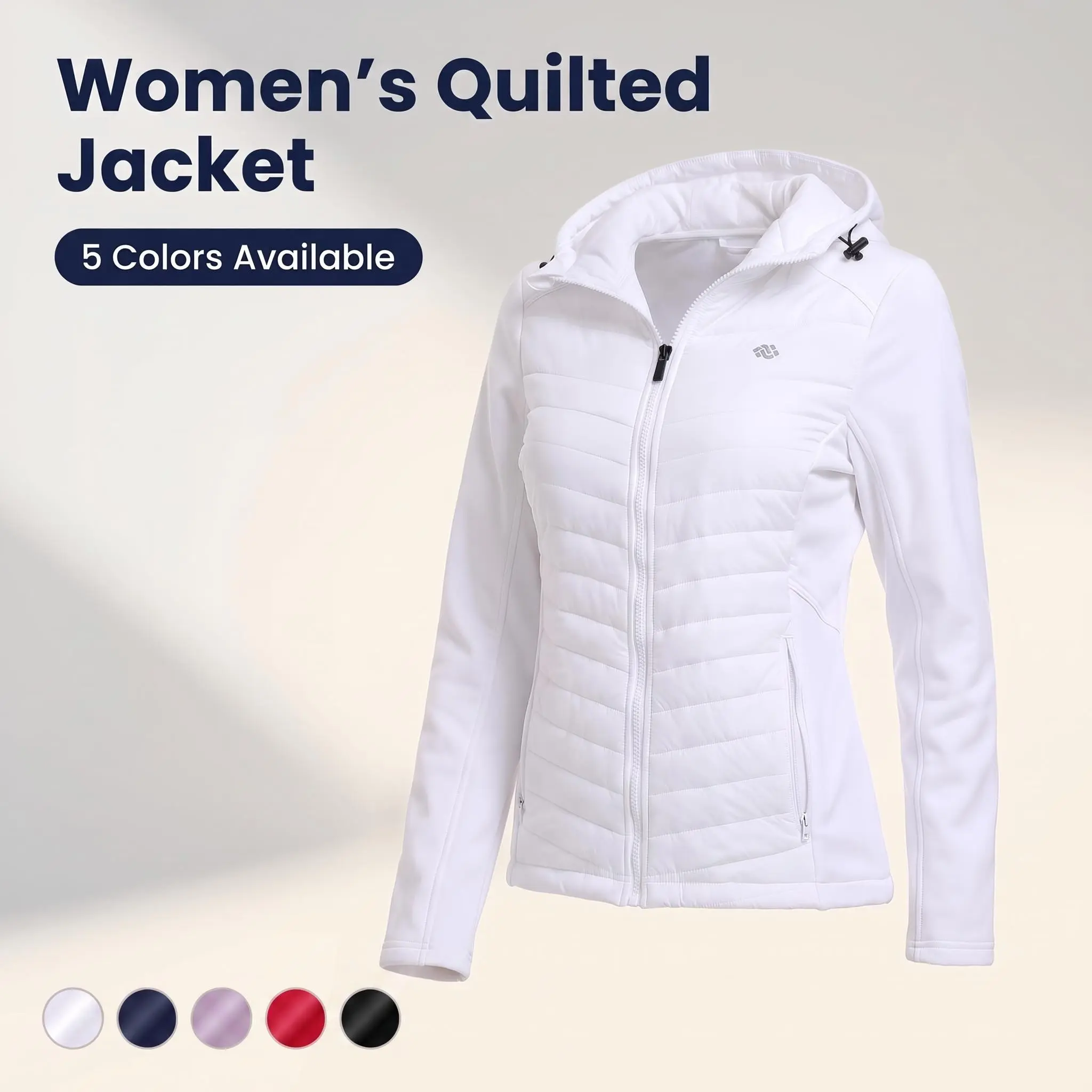 MoFiz Active Women's Fleece Jackets - Lightweight Insulated Hiking Coat, Fleece-Lined Thermal Hybrid Softshell Full-Zip for Winter Fall Running, Sports Casual Jacket