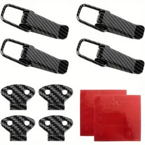 4pcs Car Bumper Clip Hasp Carbon Fiber Auto Bumper Security Hook Lock Clips Kit Quick Release Fasteners for Front Rear Bumper Trunk Fender Universal Car Accessories Carbon Fiber S