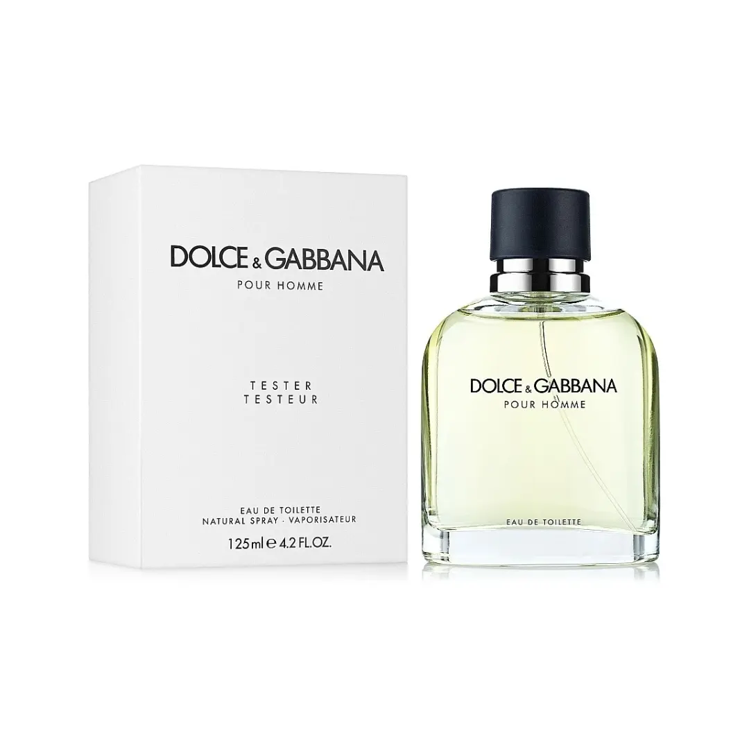 Dolce & Gabbana Pour Homme Eau de Toilette Tester 4.2 oz | Classic Citrus Aromatic Men's Cologne | Authentic Dolce & Gabbana EDT Spray