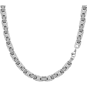 MILACOLATO Stainless Steel Mens Silver Byzantine Chain Necklace 4/6/8MM Thick Heavy Chain Hip Hop Jewellery for Men 20-30 Inches Daily