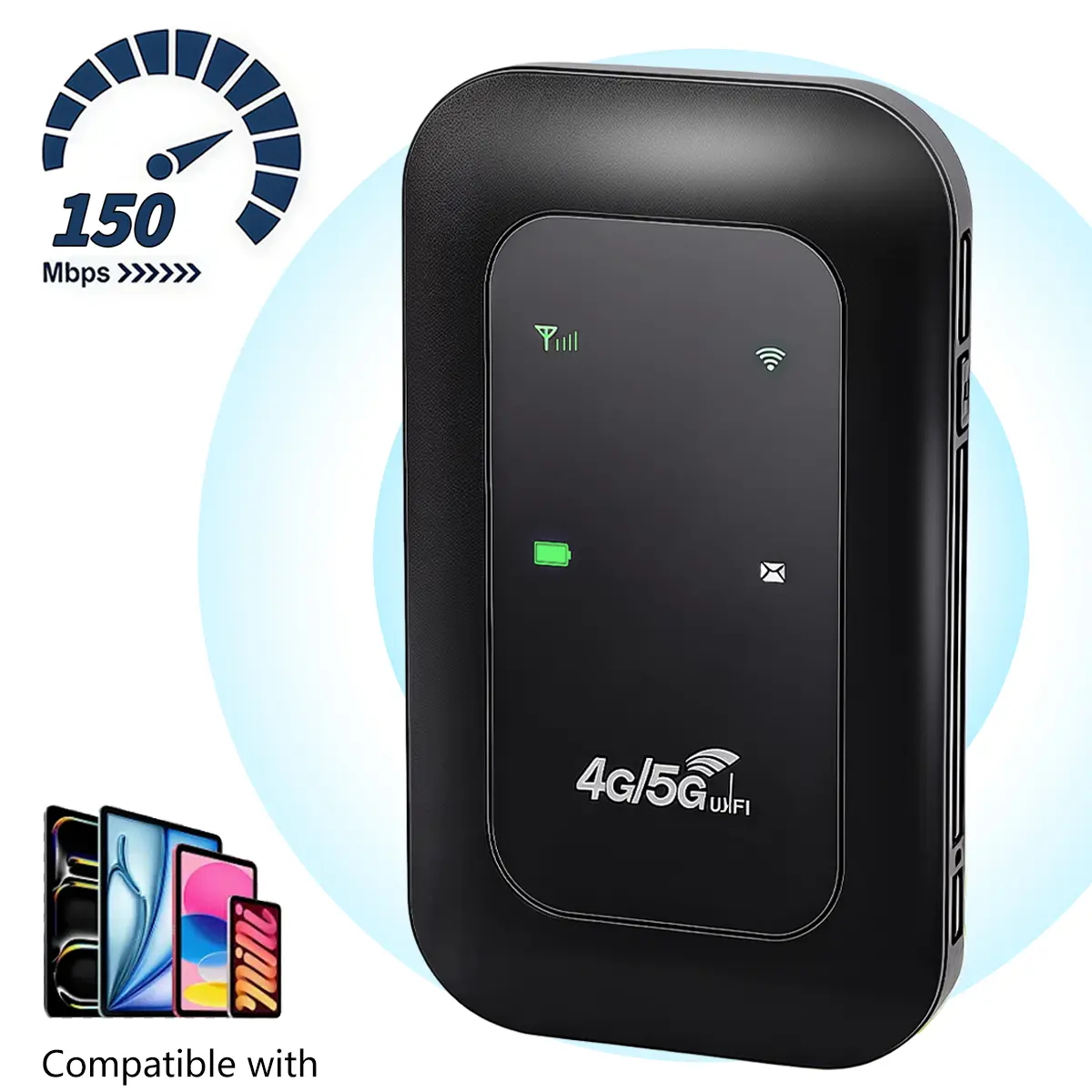 Portable 4G LTE Mobile WiFi Hotspot, 150Mbps WiFi Router, Multi-Device Connection, Europe Coverage, Compact & Pocket-Sized,  Long Battery Life, Perfect for Travel, Camping, Hiking & Work