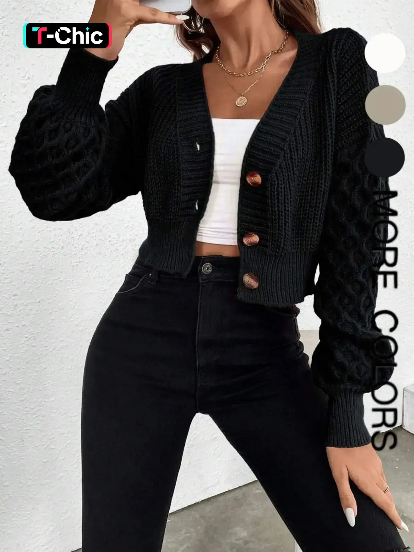 Women's Knitted Cardigan for Fall Winter, Long Sleeve V Neck Cozy Sweater, Vintage Twisted Design, Casual Chic Layering Top, Casual Fashion Knitwear