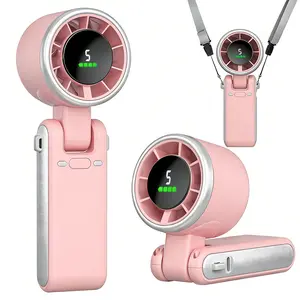 KIMWIND Portable Handheld Turbo Fan, 5 Gear Wind, Battery Operated, Up to 12 Working Hours, Valentines Day Gifts for Her Him(Pink)
