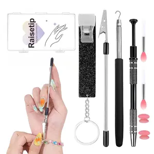 Free shipping | Daily Life Helper Kit for Long Nails – Piercing Ball Grabber, Bracelet Assistant, Card Grabber, Lotion Spatula & Cable Clips | Practical Nail-Friendly Gadget Set (6PCS).