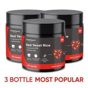 CareHaven Red Yeast Rice 1000mg Capsules with Nattokinase & CoQ10, Extra Strength Natto Extract Supplement for Cholesterol & Heart Support, 120 Veggie Capsules for Adult Daily Health
