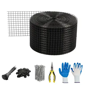 Garvee 6" X 100 Ft Solar Panel Bird Barrier Net, 1/2 Inch Mesh PVC Coated Galvanized Steel with 100 Clips, Anti-Bird Pigeon Squirrel Mesh for Roof Protection