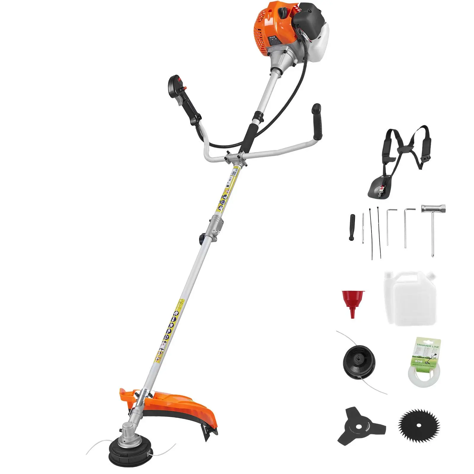 【summerfinds】VEVOR Cordless String Trimmer, 52 cc 2-Stroke, Gas Powered Weed Wacker, 17" Cordless Grass Trimmer, Multi-Functional Lawn Edger with Shoulder Strap & 3T Blade, Weed Eater for Quick Grass Cleaning, Tools And Gadgets, Weed Remover Rakes
