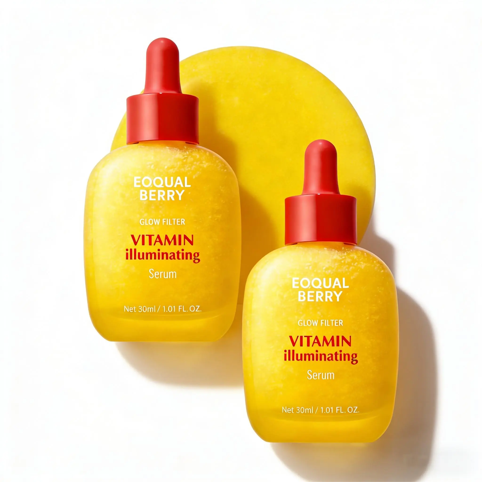 2pcs   EQQUALBERRY VitaminIlluminating Serum - Brightening Vitamin CSerum with Niacinamide | Strengthens skinbarrier I Hydrates using Ceramide andHyaluronic Acid, 1.01oz /30ml