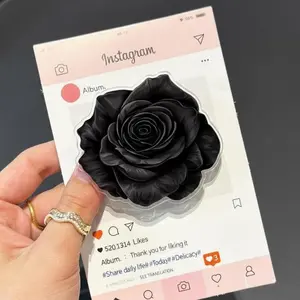 Gothic Black Rose Magsafe Phone Grip – Magnetic Pop Socket & Kickstand – Dark Romantic Aesthetic Accessory