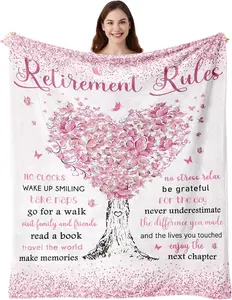 Retirement Gift for Woman, Retirement Decorations Blanket 50"X60", Retirement Gifts for Women, Farewell Gifts for Coworker, Retired Gifts for Women, Cool Retirement Gifts, Best Gifts for Retirement