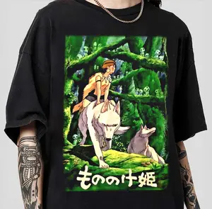 Retro Princess Mononoke Wolf T-Shirt, Princess Mononoke Ghibli shirt, Mononoke Y2K Vintage Shirt, Anime Tee, Anime Lover Gifts