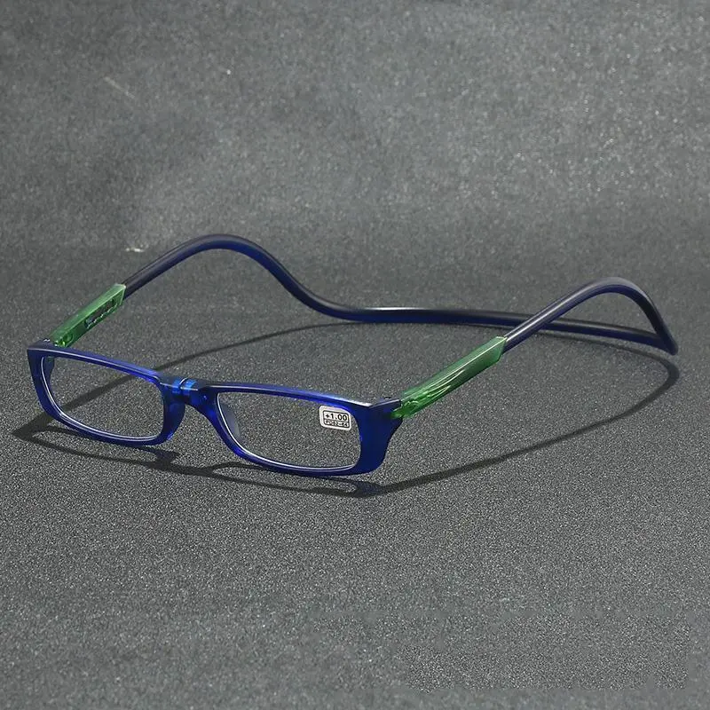 Rectangular Sunglasses with Rotatable Magnetic Acetate Frame, Unisex Full Rim Reading Glasses for Everyday Use, Eyewear Fashion, Single Pair