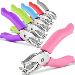 (24 Pack)  Single Hole Paper Punch Cushion Grip Heavy Duty Hole Puncher for Greeting Cards Scrapbook Notebook Puncher Craft Paper Hand Tool