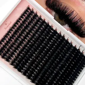 80D Faux Mink Eyelashes 320/280 Cluster 0.07mm D Curled 9-16mm Mixed Natural Eyelash Extension 3D Russian Strip Personal Eyelash Makeup Tool Cosmetic