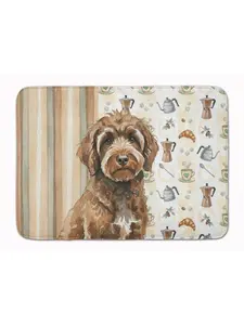 Carolines Treasures WDK7580RUG 19 x 27 in. Brown Portuguese Water Dog Coffee Bar Memory Foam Kitchen Mat